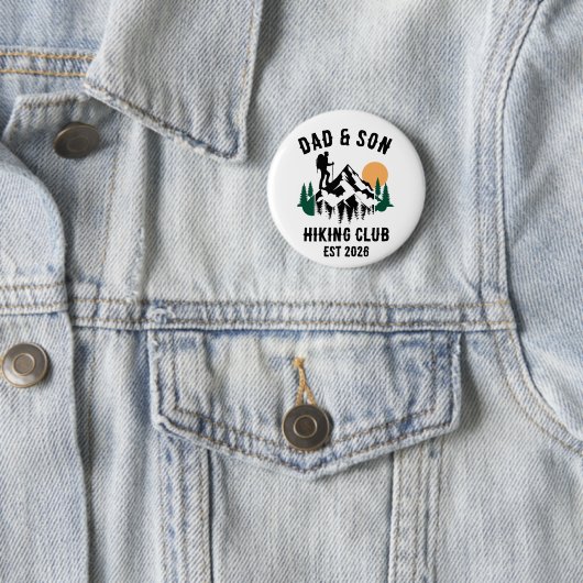 Personalized Dad & Son Hiking 缶バッジ (インサイチュ)