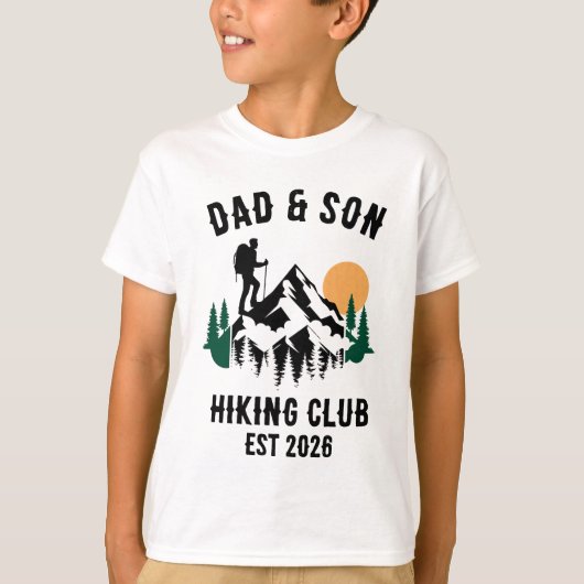 Personalized Dad & Son Hiking Matching Tシャツ (正面)