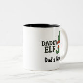 Personalized Daddy Elf Mug – Custom Christmas Gift ツートーンマグカップ (正面右)
