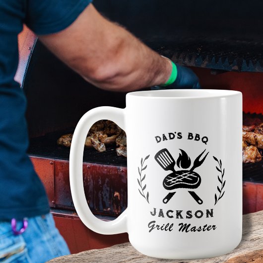 Personalized Dad's BBQ Barbeque Grill Master  コーヒーマグカップ