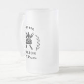 Personalized Dad's BBQ Barbeque Grill Master  フロストグラスビールジョッキ (正面左)