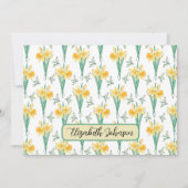 Personalized Daffodils Floral Botanical Note Card ノートカード (正面)