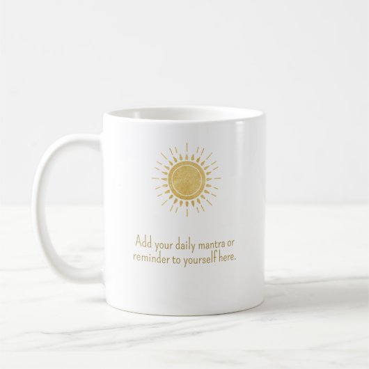 Personalized Daily Mantra Inspirational Mug コーヒーマグカップ (左)