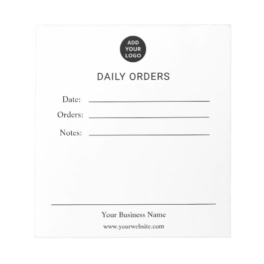 Personalized Daily Orders ノートパッド (正面)