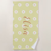 Personalized Daisy Beach Towel, Custom Beach Towel ビーチタオル (正面)