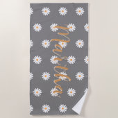Personalized Daisy Beach Towel, Custom Beach Towel ビーチタオル (正面)