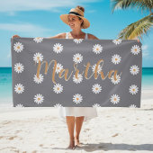 Personalized Daisy Beach Towel, Custom Beach Towel ビーチタオル