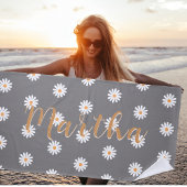 Personalized Daisy Beach Towel, Custom Beach Towel ビーチタオル