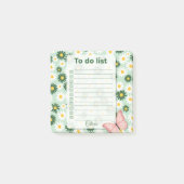 Personalized Daisy & Butterfly To Do List  ポストイット (正面)