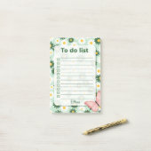 Personalized Daisy & Butterfly To Do List  ポストイット (デスク上)