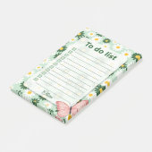 Personalized Daisy & Butterfly To Do List  ポストイット (アングル)