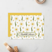 Personalized Daisy Floral Botanical Note Card ノートカード (正面/裏面インサイチュ)