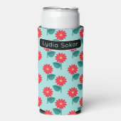 Personalized Daisy Pattern Can Cooler スリム缶クーラー (Seltzer正面)