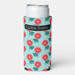 Personalized Daisy Pattern Can Cooler スリム缶クーラー