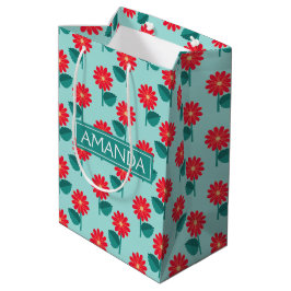 Personalized Daisy Pattern Gift Bag ミディアムペーパーバッグ