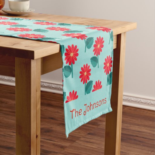 Personalized Daisy Pattern Table Runner ショートテーブルランナー (インサイチュ)