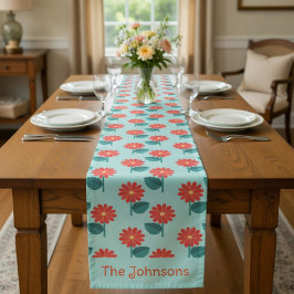 Personalized Daisy Pattern Table Runner ショートテーブルランナー