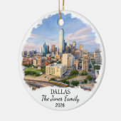 Personalized Dallas Ornament, Custom Texas セラミックオーナメント (左)