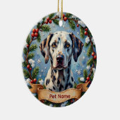 Personalized Dalmatian Christmas セラミックオーナメント (右)