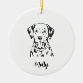 Personalized Dalmatian Dog Christmas セラミックオーナメント (正面)