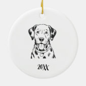Personalized Dalmatian Dog Christmas セラミックオーナメント (裏面)