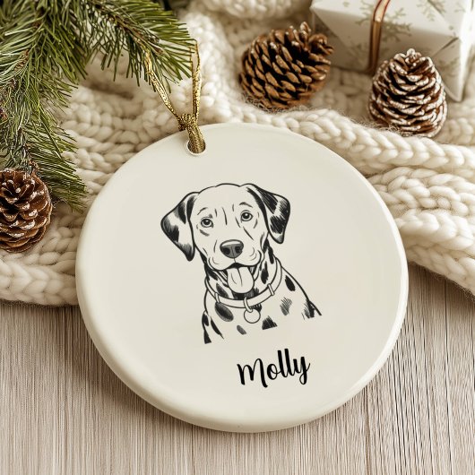 Personalized Dalmatian Dog Christmas セラミックオーナメント