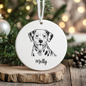 Personalized Dalmatian Dog Christmas セラミックオーナメント
