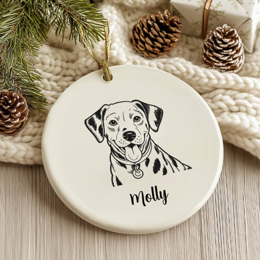 Personalized Dalmatian Dog Christmas セラミックオーナメント