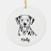 Personalized Dalmatian Dog Christmas セラミックオーナメント (正面)
