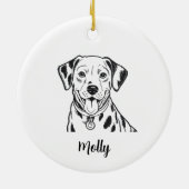 Personalized Dalmatian Dog Christmas セラミックオーナメント (裏面)