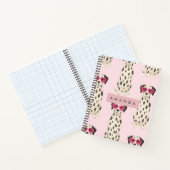 Personalized Dalmatian Dog with Pink Heart Glasses ノートブック (内部)