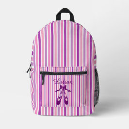 Personalized Dance Bag with Name Purple Ballet  プリントバックパック
