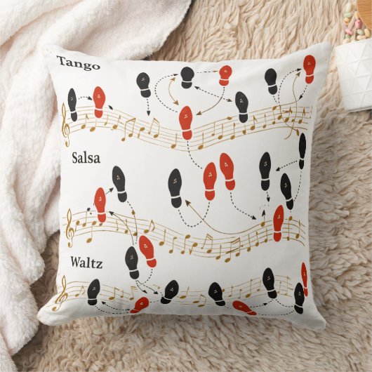Personalized Dance Steps Music Art Retro Chic Gift クッション (ブランケット)