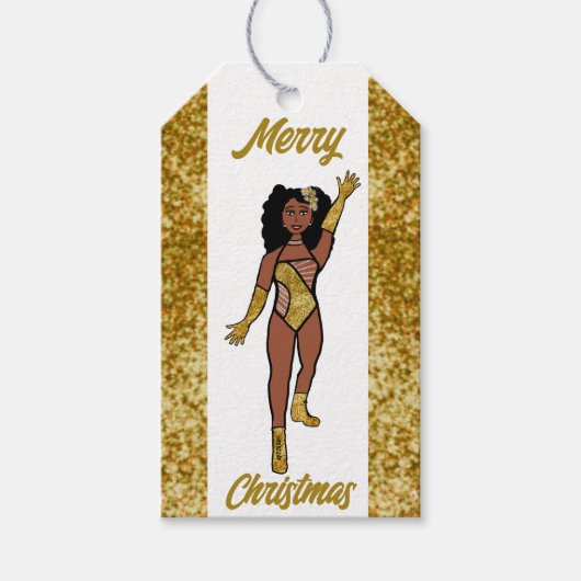 Personalized Dancer Gift Tag Gold A ギフトタグ (正面)