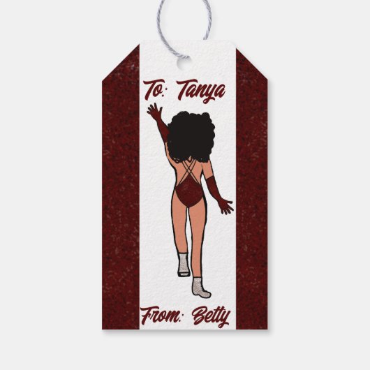 Personalized Dancer Gift Tag Merlot B ギフトタグ (裏面)