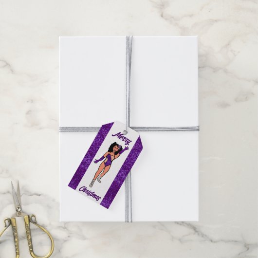 Personalized Dancer Gift Tag Purple B ギフトタグ (より糸付き)