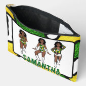 Personalized Dancer Green Yellow Camo #1 アクセサリーポーチ (見開き)
