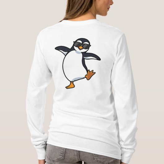 Personalized Dancing Penguin Custom Text Tシャツ (裏面)