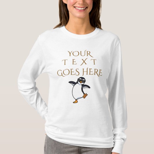 Personalized Dancing Penguin Custom Text Tシャツ (正面)
