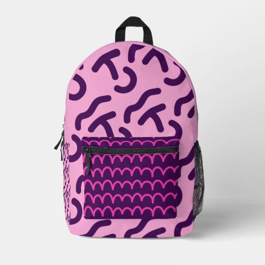 Personalized Dard Neon/Pink Fun Pattern プリントバックパック (正面)