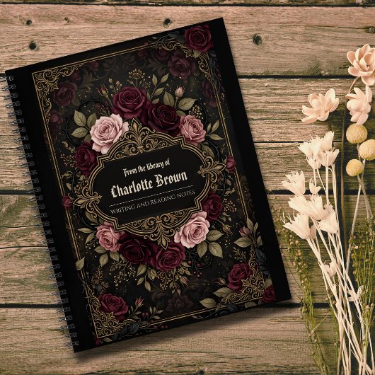 Personalized Dark Floral Fantasy Notes Journal ノートブック