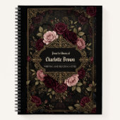 Personalized Dark Floral Fantasy Notes Journal ノートブック (正面)