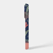 Personalized Dark Floral Tulip Pattern Phone Case iPhoneケース (左側面)