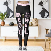 Personalized Dark Grey Light Pink Stripes Pet Cat  レギンス