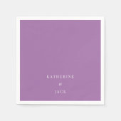 Personalized Dark Lavender Wedding Cocktail スタンダードカクテルナプキン (正面)