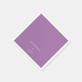 Personalized Dark Lavender Wedding Cocktail スタンダードカクテルナプキン (角)