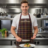 Personalized Dark Plaid Chef Apron エプロン