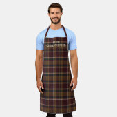 Personalized Dark Plaid Chef Apron エプロン (着用した状態)