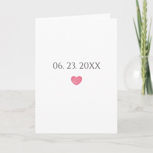 Personalized Date Simple Wedding Anniversary  カード (正面)