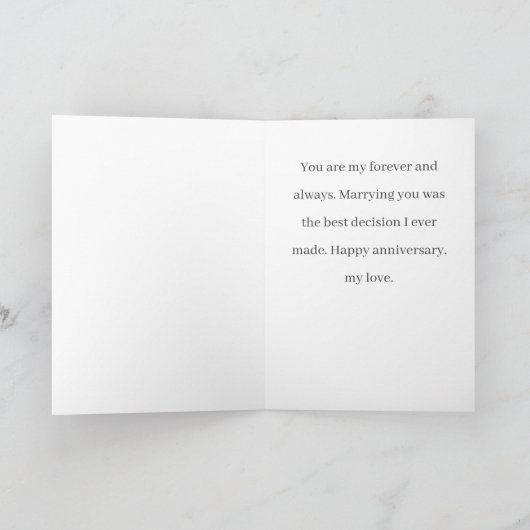 Personalized Date Simple Wedding Anniversary  カード (内部)